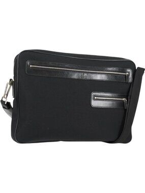 GUCCI Shoulder Bag Nylon Black Silver 73955